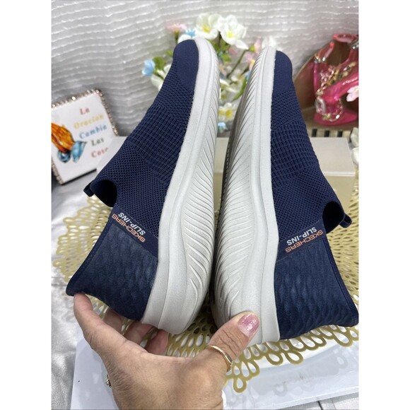 (S5) Skechers Slip-Ins Ultra Flex 3.0 Smooth Step Shoes,Sneakers,Blue, Mens 8.5 main image 9